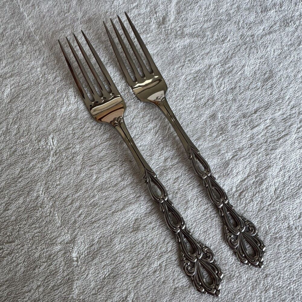 Oneida Chandelier Set of 2 Dinner Forks Community Stainless Flatware -MCM